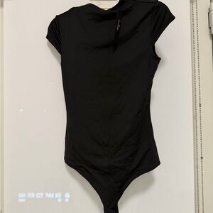 Black One Piece Short Sleeve Bodysuit